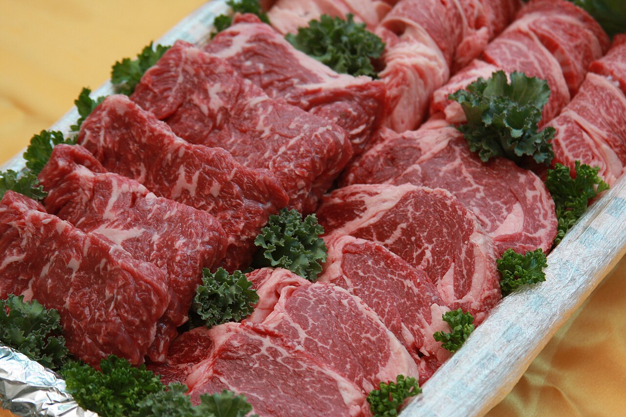 Hanwoo Korean beef prepared for grilling